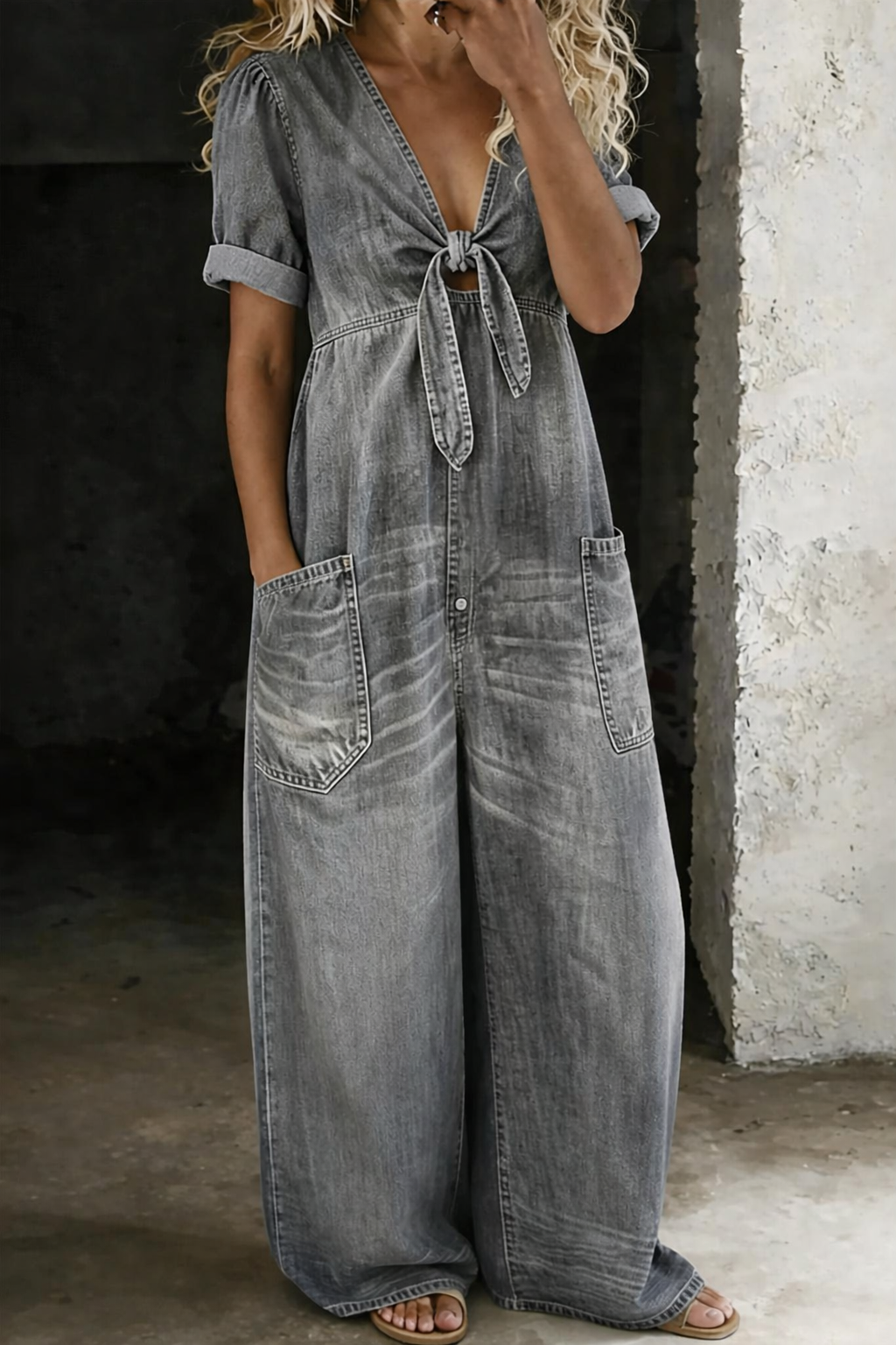 V-Neck Jumpsuit