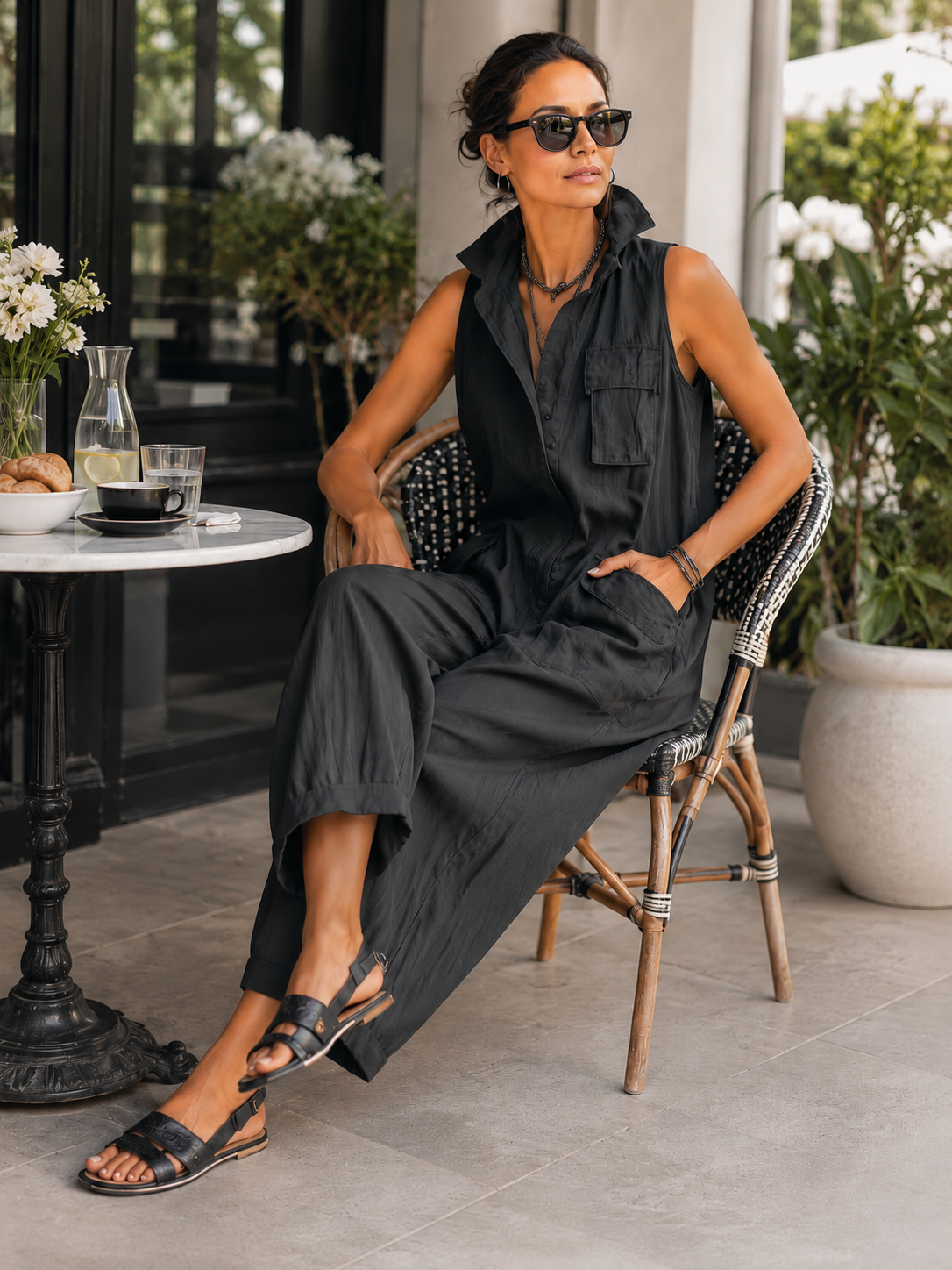 Soft-Touch Cargo Jumpsuit