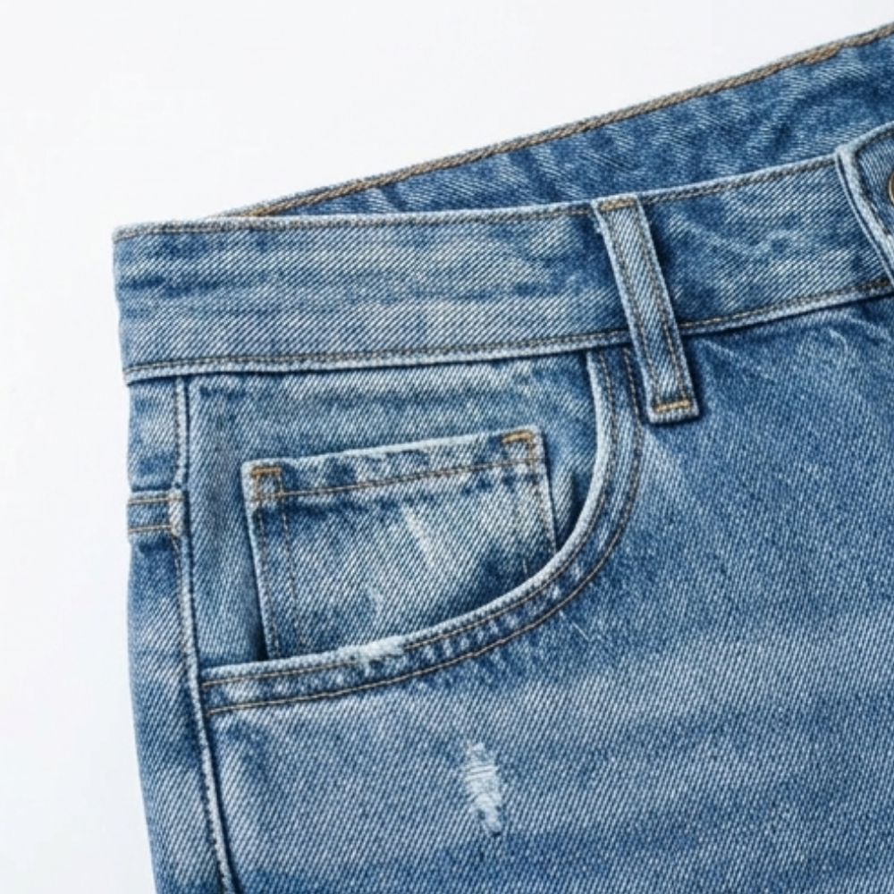 Retro Fringed Cropped Straight Leg Jeans