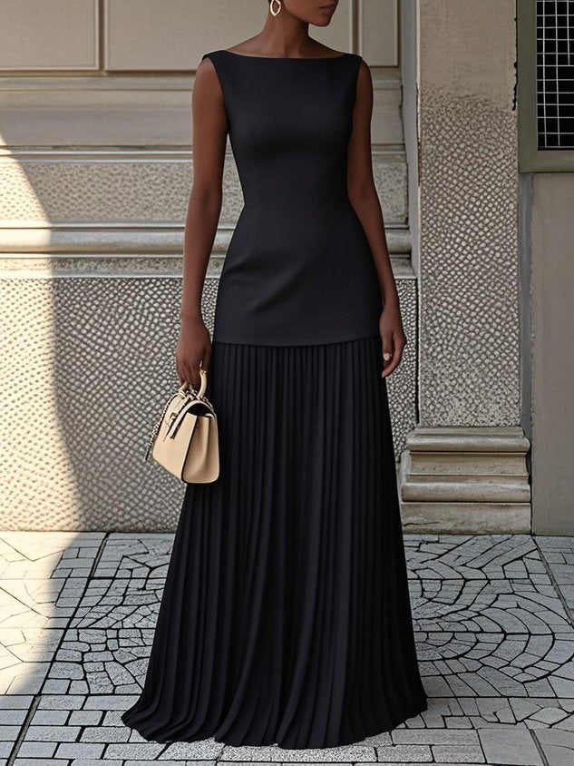 Flowing Pleated Maxi Dress
