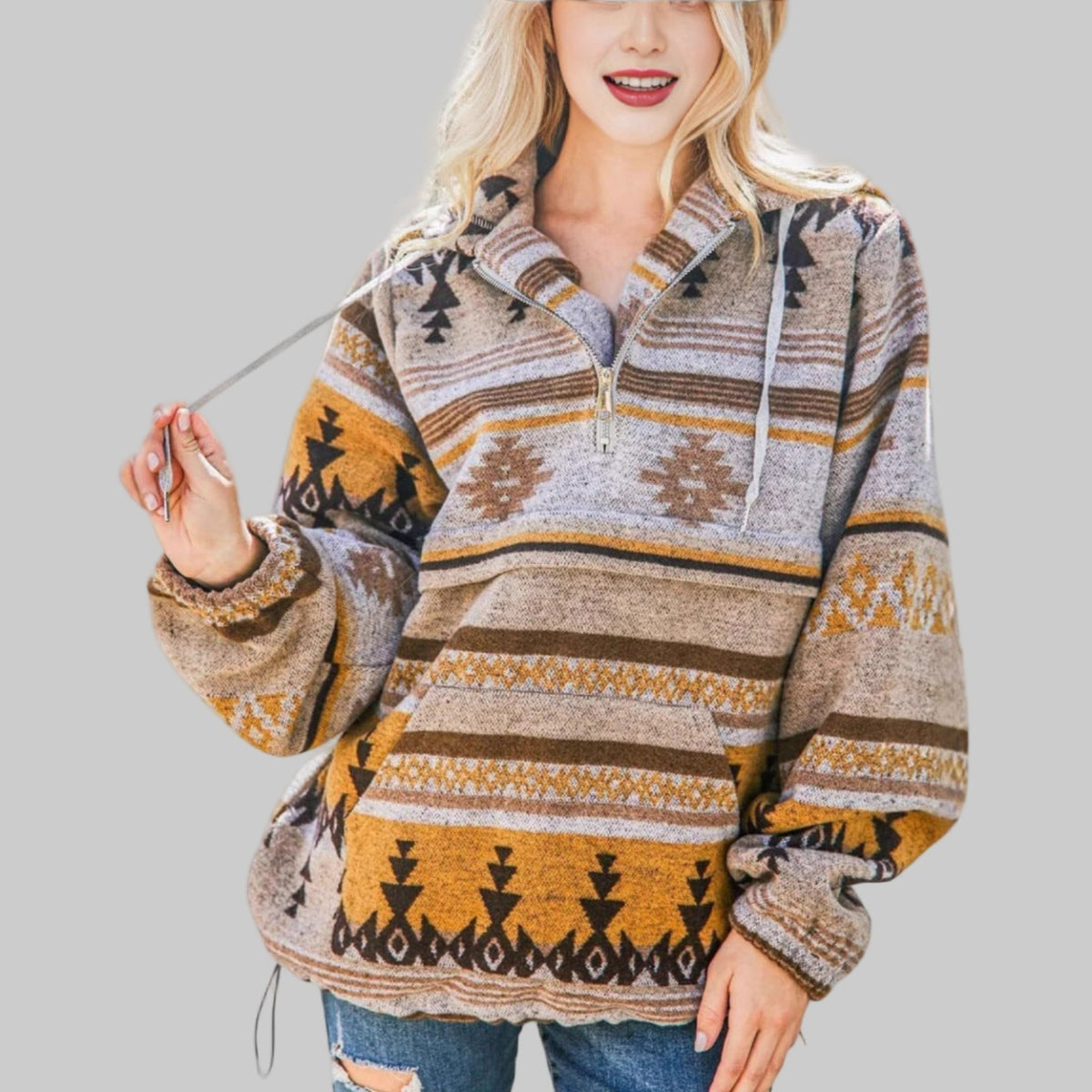 Comfy Oversized Zip Up Long Sleeve Hoodie Sweatshirt