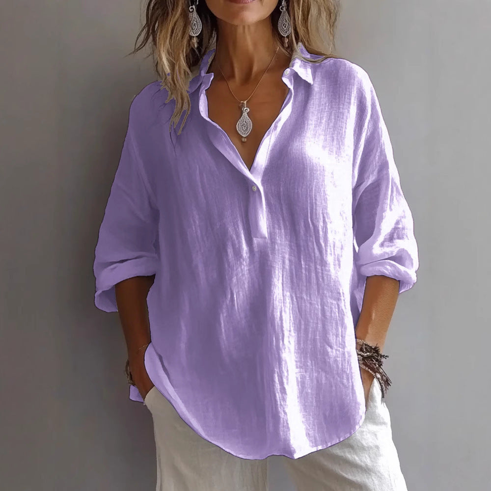 CHIC V-NECK BLOUSE  CLASSIC V NECK TOP