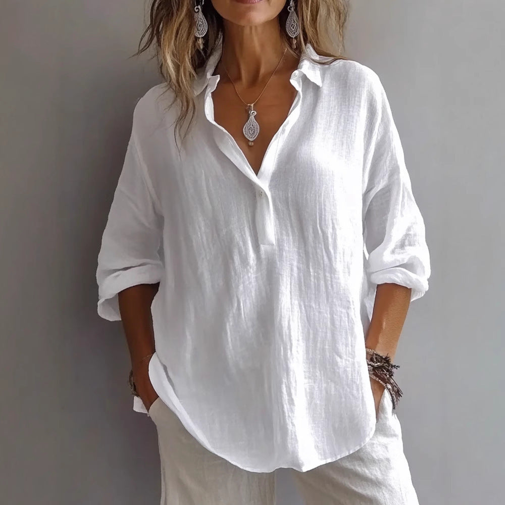 CHIC V-NECK BLOUSE  CLASSIC V NECK TOP