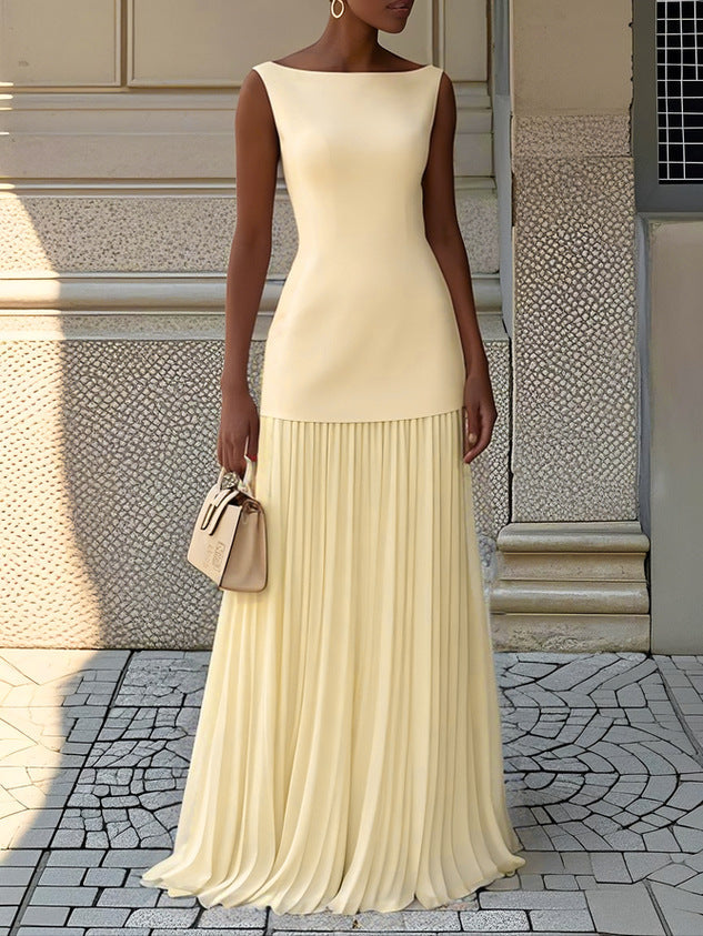 Flowing Pleated Maxi Dress
