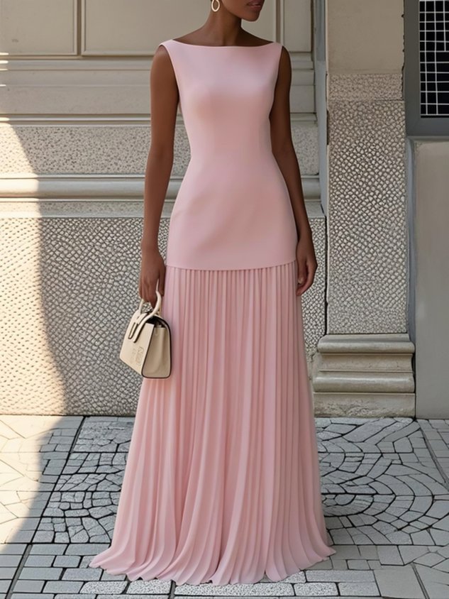 Flowing Pleated Maxi Dress