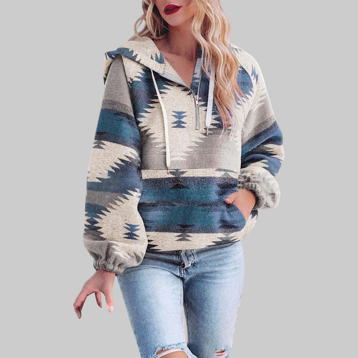Comfy Oversized Zip Up Long Sleeve Hoodie Sweatshirt