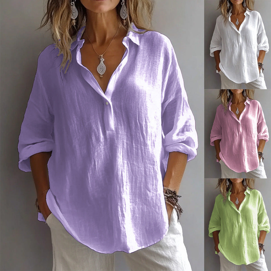 CHIC V-NECK BLOUSE  CLASSIC V NECK TOP