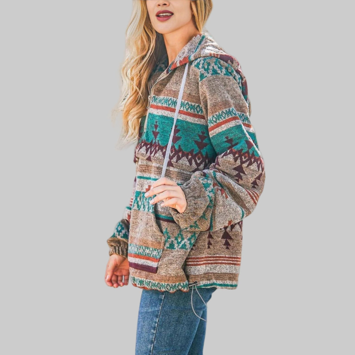 Comfy Oversized Zip Up Long Sleeve Hoodie Sweatshirt