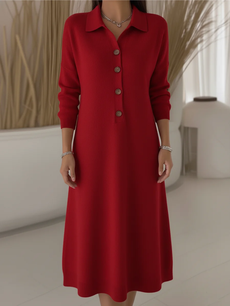 Buttoned Maxi Shirt Dress