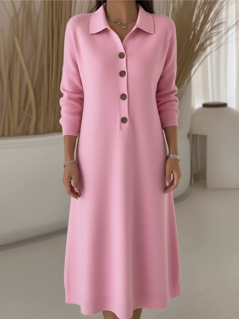 Buttoned Maxi Shirt Dress