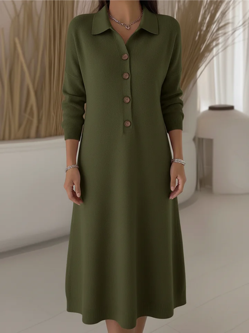 Buttoned Maxi Shirt Dress