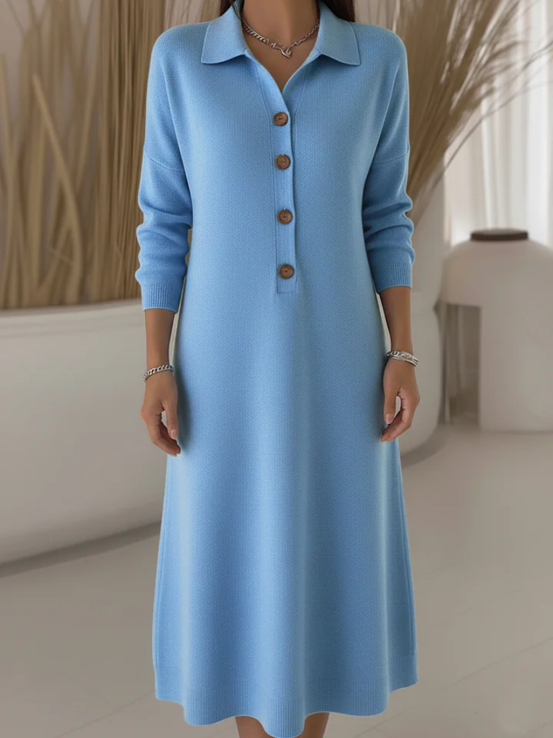 Buttoned Maxi Shirt Dress