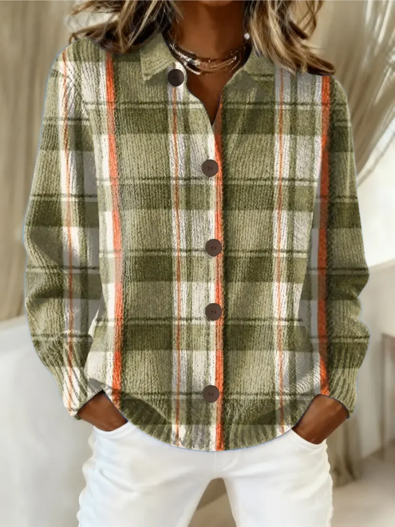 Olive Plaid Cardigan