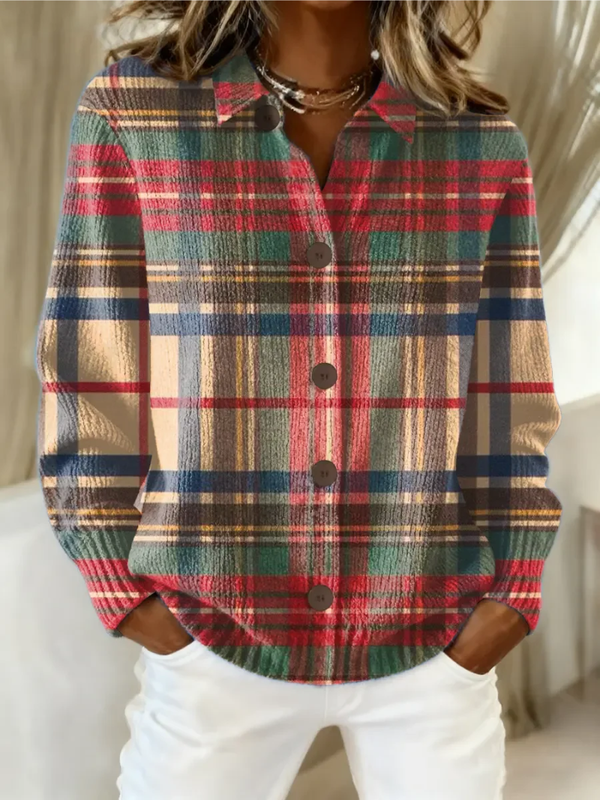 Multicolor Plaid Cardigan