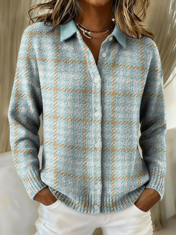 Sky Plaid Cardigan