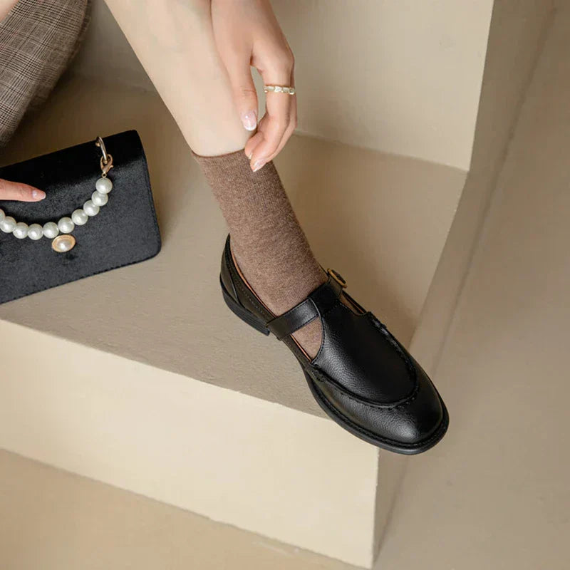Retro T-Strap Mary Jane Shoes Round Toe Low Heel