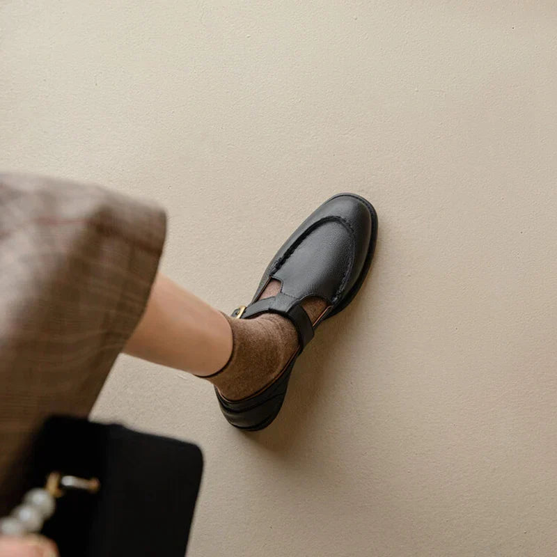 Retro T-Strap Mary Jane Shoes Round Toe Low Heel