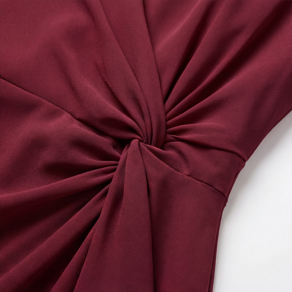 Gathered Twist-Waist Dress
