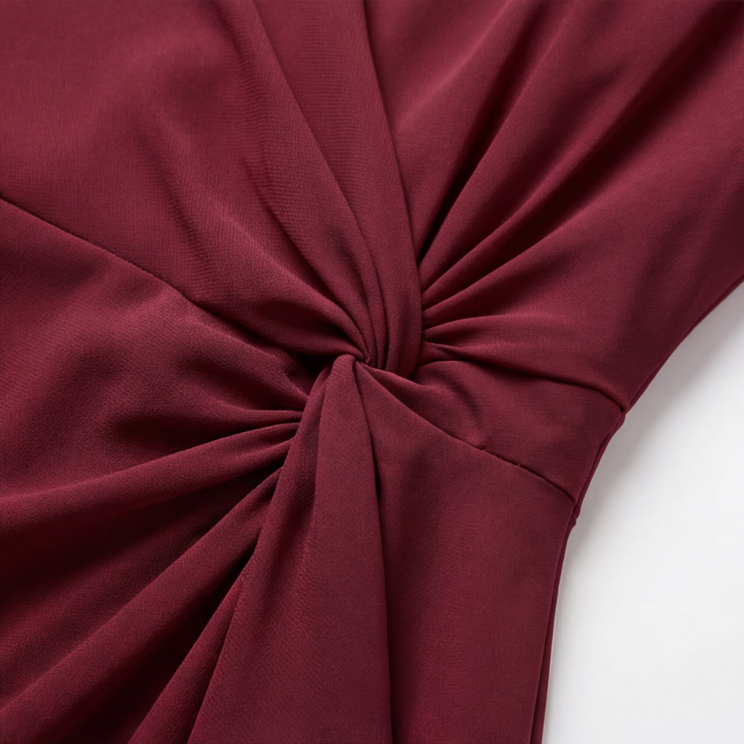 Gathered Twist-Waist Dress
