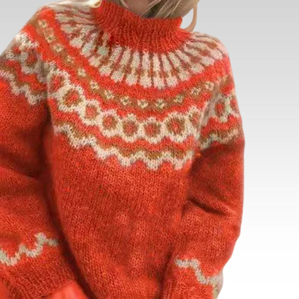 Patterned Yoke Knit Sweater