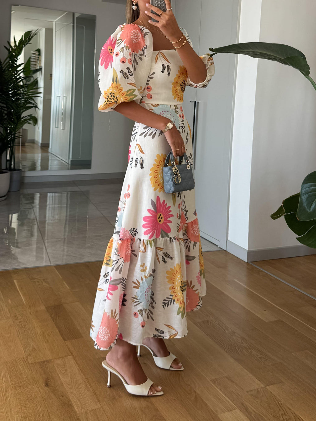 Blooming Elegance Puff Sleeve Dress