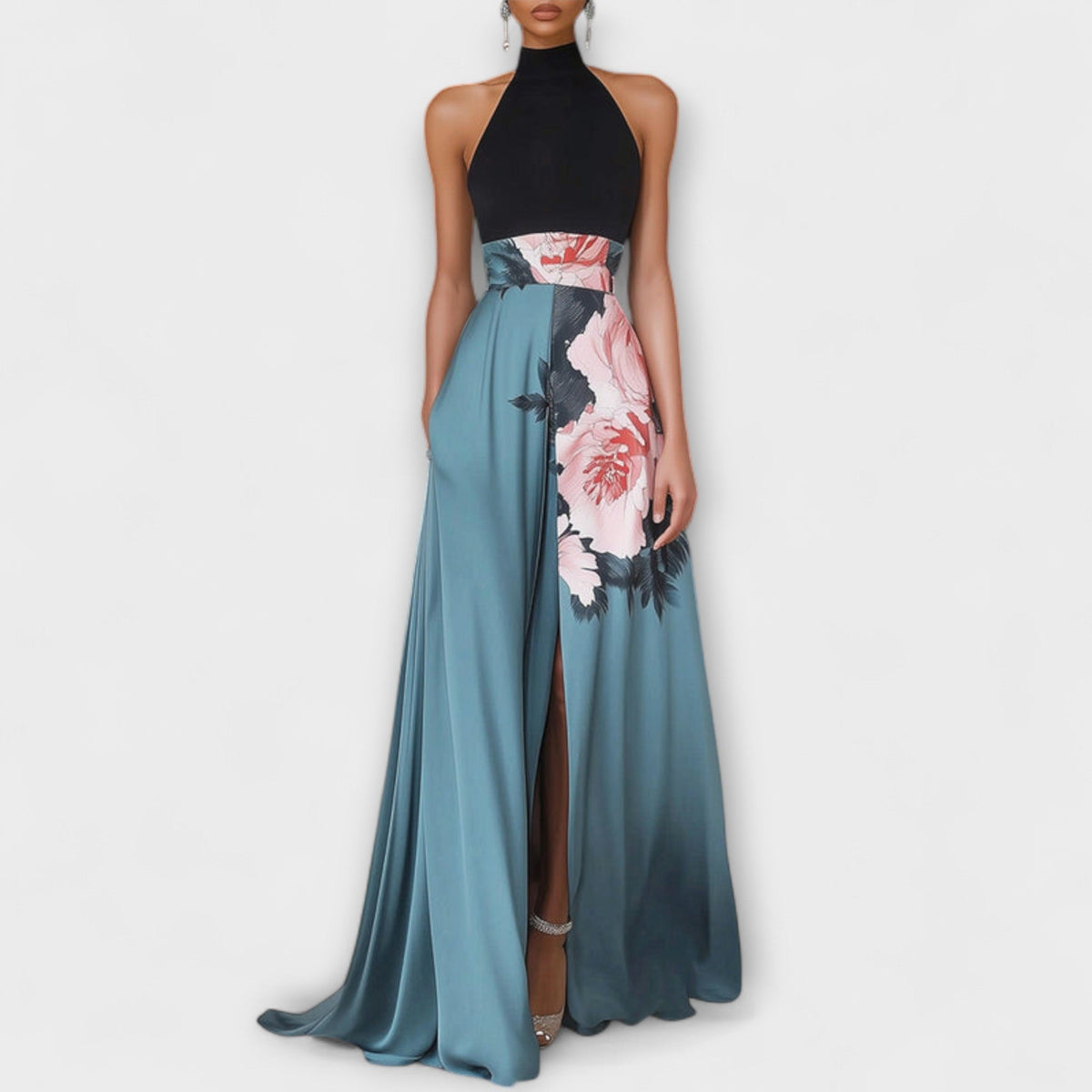 Floral A-Line Maxi Dress