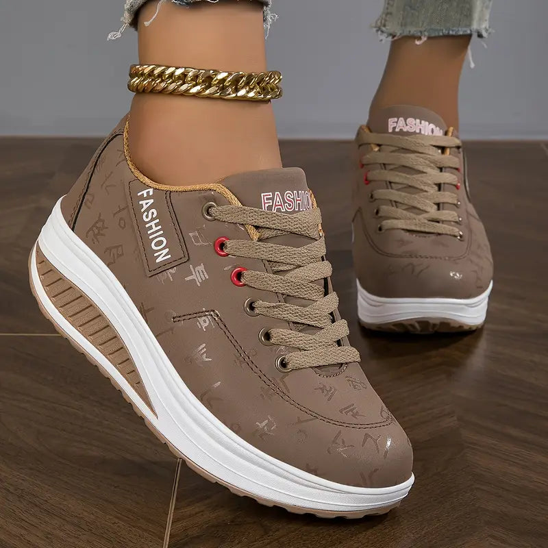 Platform Lace-Up Sneakers