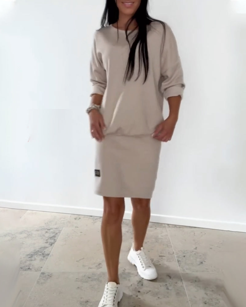 Long-Sleeve Shift Dress