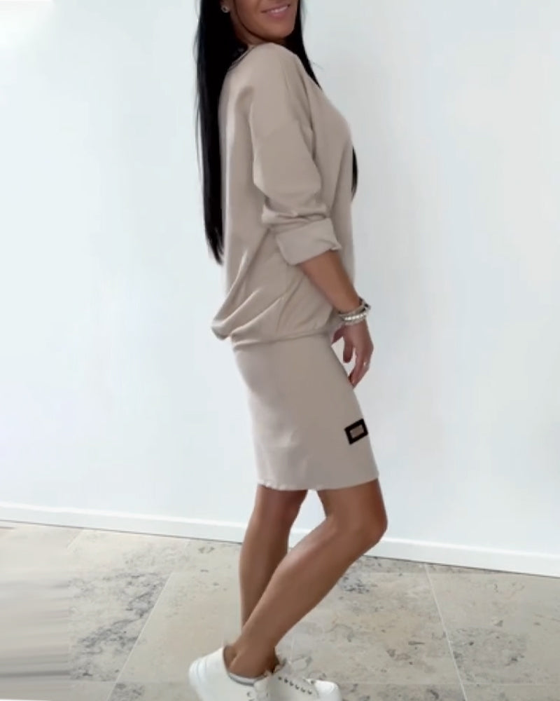 Long-Sleeve Shift Dress