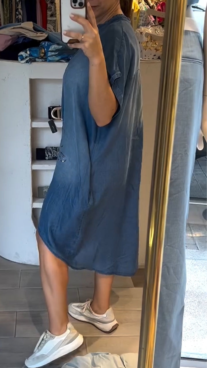 Buttoned Denim Dress