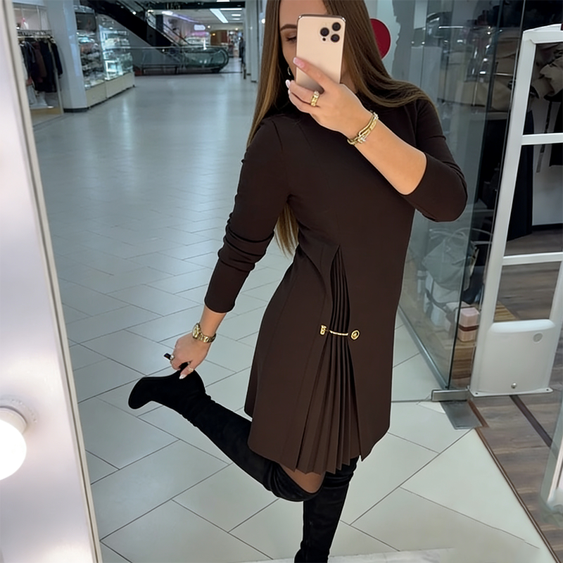 Asymmetric Pleated Dress