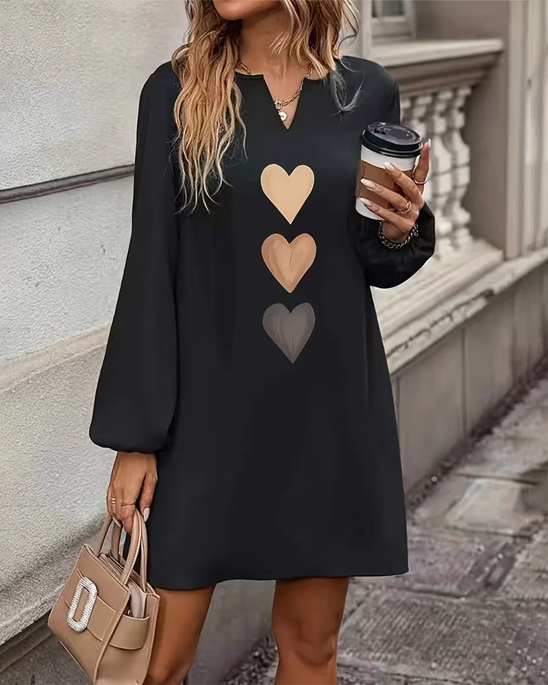 Heart-Print Shift Dress