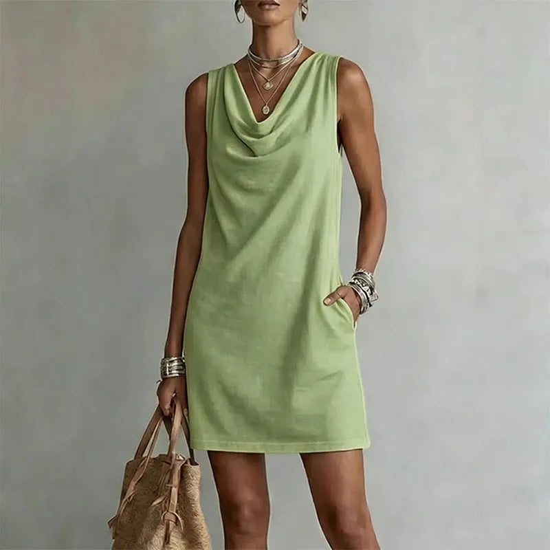 Elegant Pocket Mini Dress