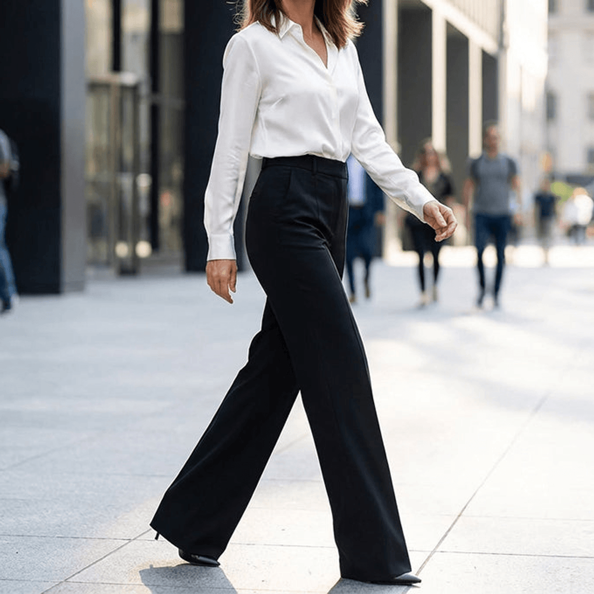 High-Waisted Wide-Leg Suit Trousers