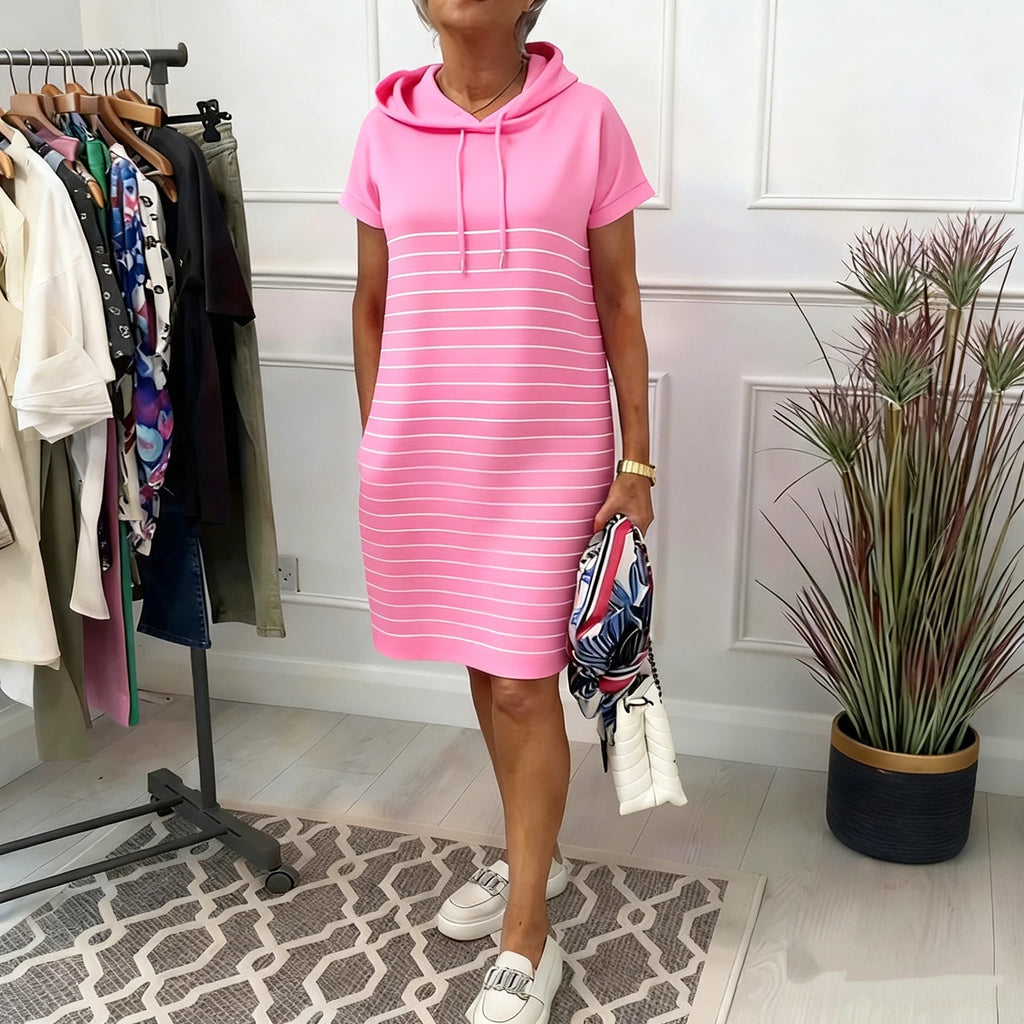Hooded Striped Dress