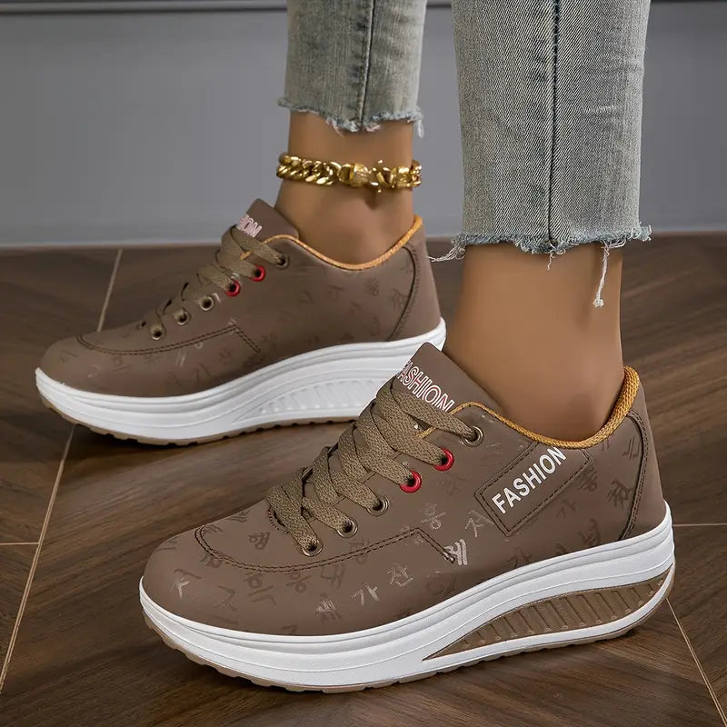 Platform Lace-Up Sneakers