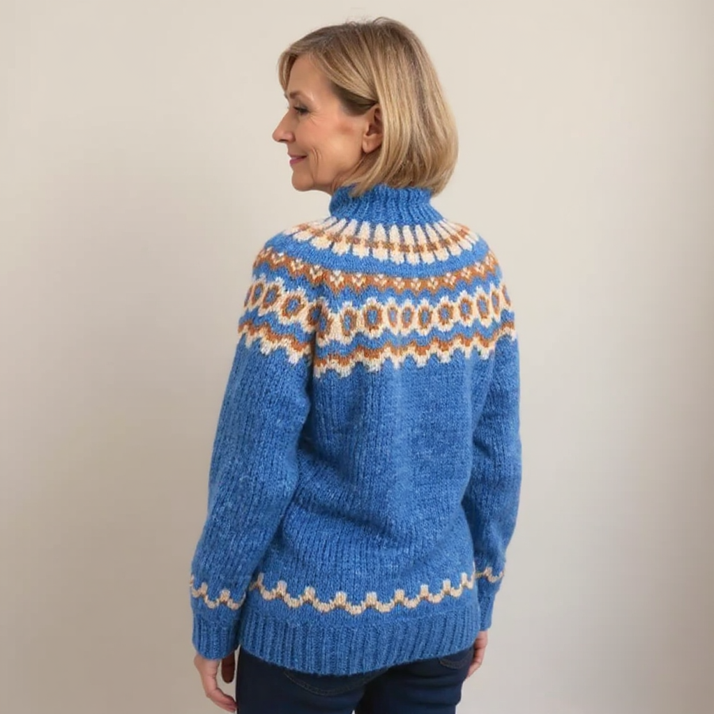 Patterned Yoke Knit Sweater