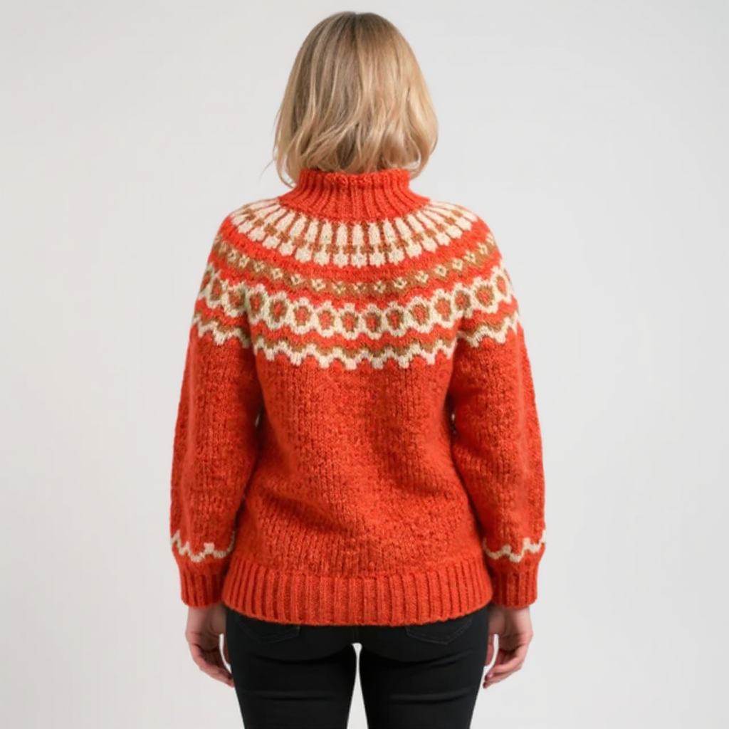 Patterned Yoke Knit Sweater
