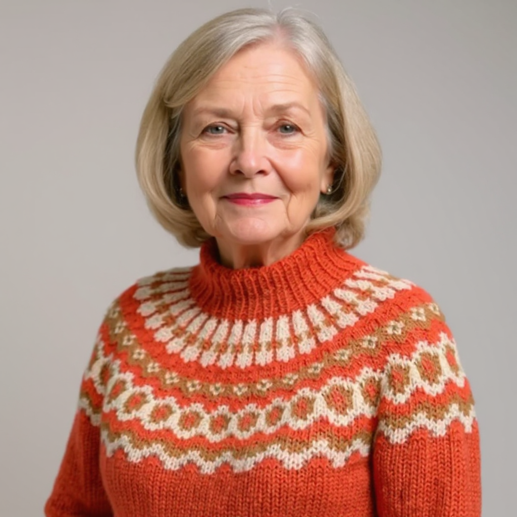 Patterned Yoke Knit Sweater