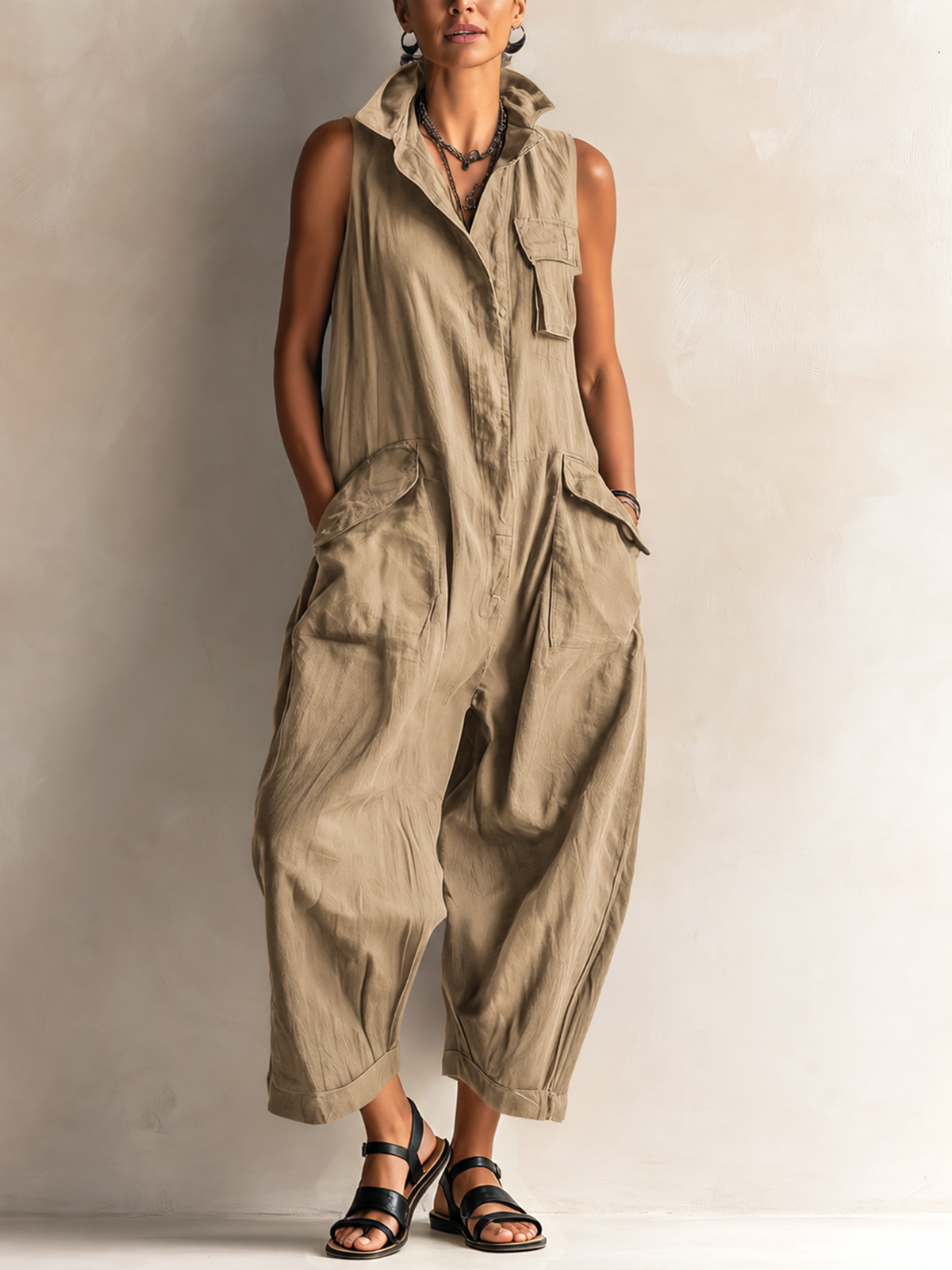 Soft-Touch Cargo Jumpsuit