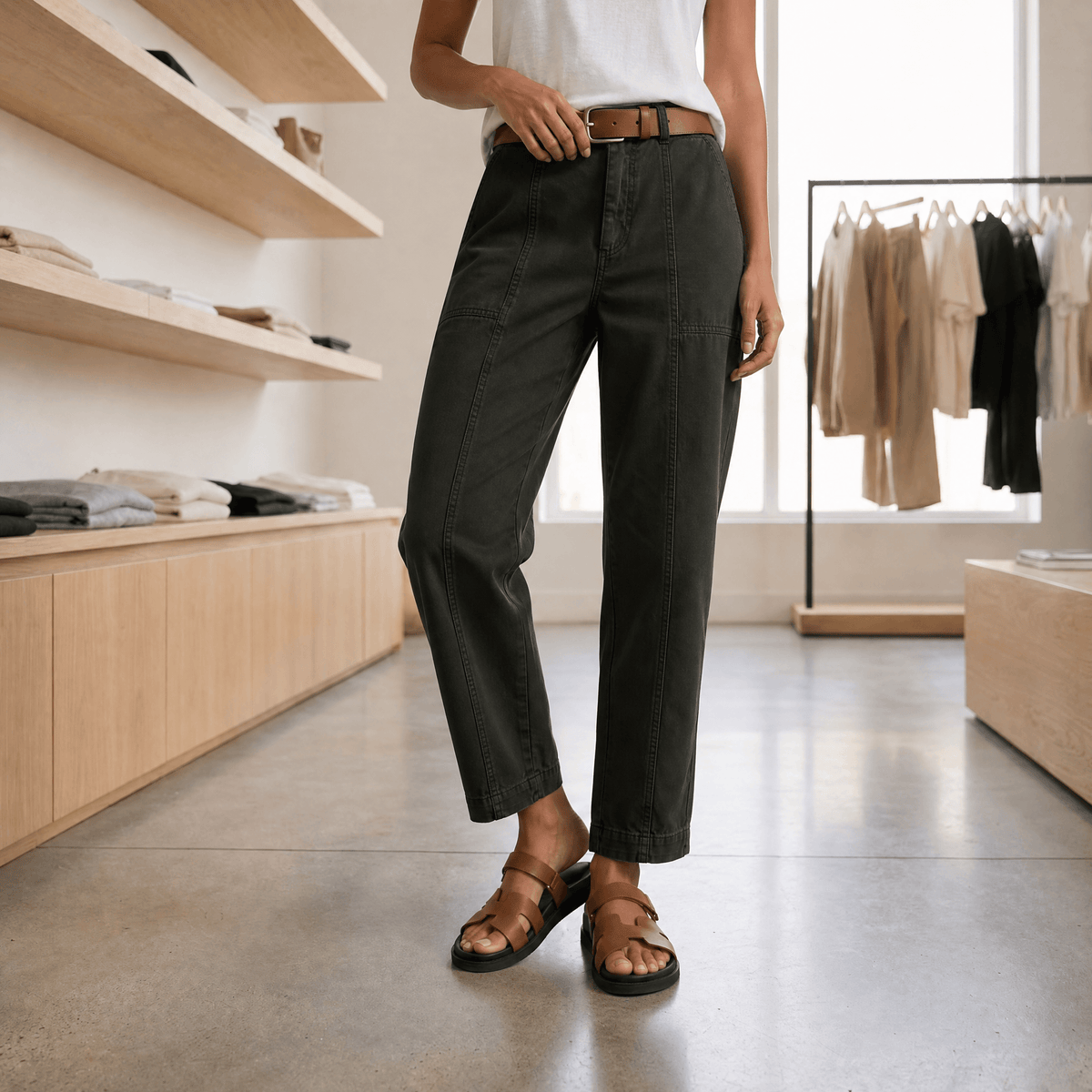 Tailored Utility Pants for Work and Weekend Deep Olive