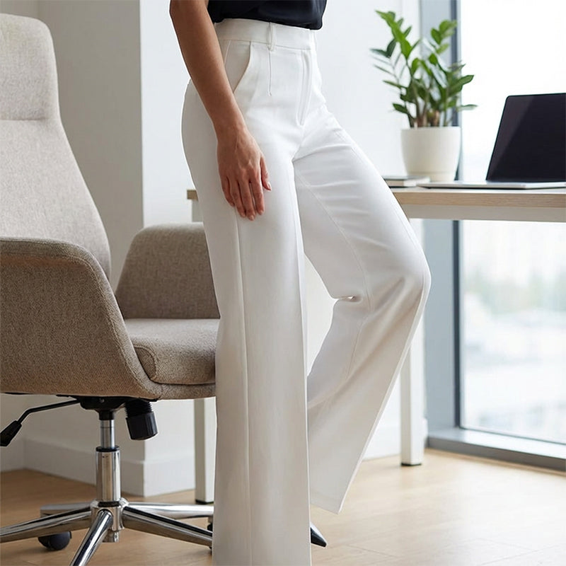 High-Waisted Wide-Leg Suit Trousers