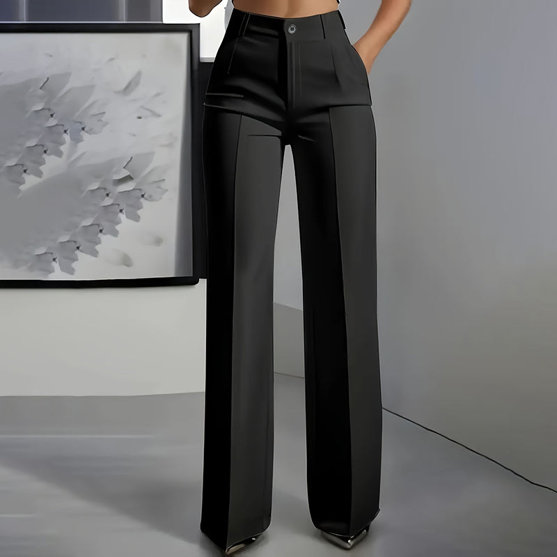 High-Waisted Wide-Leg Suit Trousers