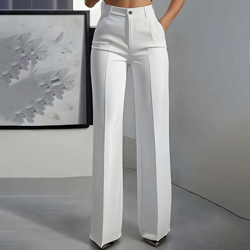High-Waisted Wide-Leg Suit Trousers