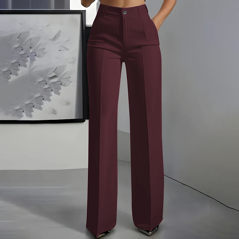 High-Waisted Wide-Leg Suit Trousers