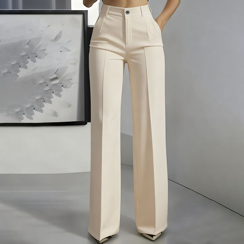 High-Waisted Wide-Leg Suit Trousers