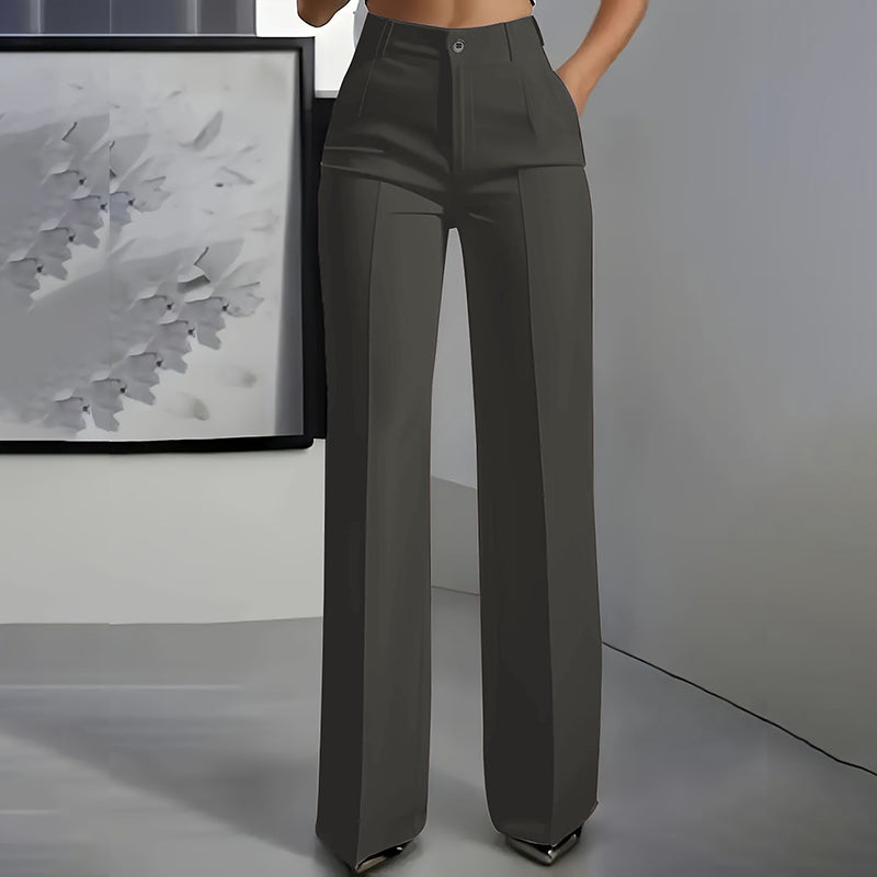 High-Waisted Wide-Leg Suit Trousers