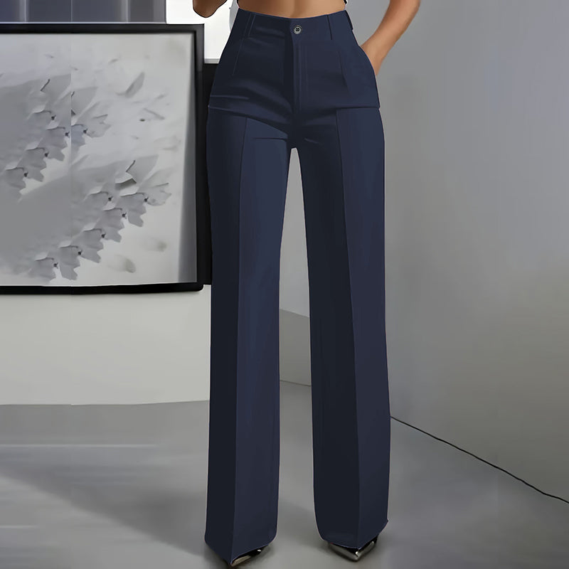 High-Waisted Wide-Leg Suit Trousers