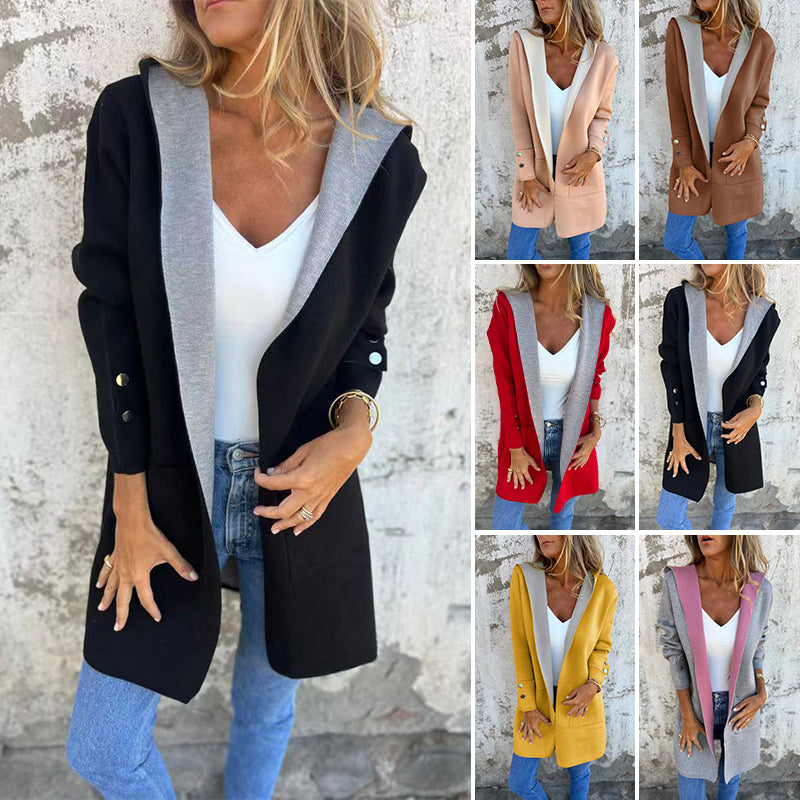 Hooded Color-Block Coat