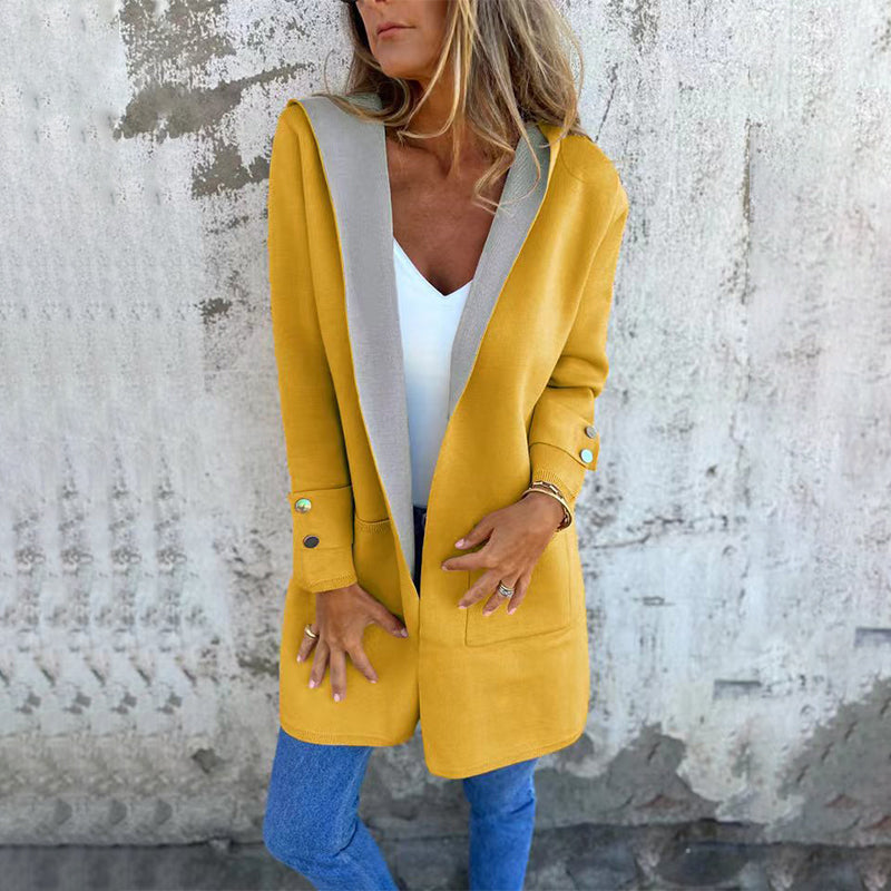 Hooded Color-Block Coat